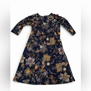 MSK Navy Floral Print A-Line Dress